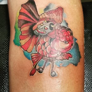 Фото тату золотая рыбка 07,12,2021 - №465 - goldfish tattoo - tattoo-photo.ru