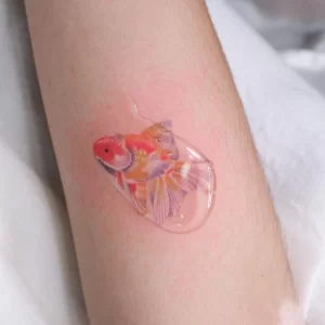 Фото тату золотая рыбка 07,12,2021 - №486 - goldfish tattoo - tattoo-photo.ru