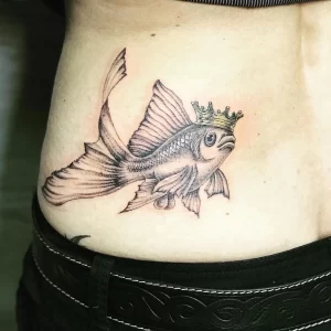 Фото тату золотая рыбка 07,12,2021 - №497 - goldfish tattoo - tattoo-photo.ru