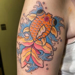 Фото тату золотая рыбка 07,12,2021 - №563 - goldfish tattoo - tattoo-photo.ru