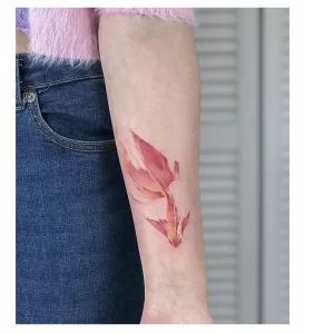 Фото тату золотая рыбка 07,12,2021 - №578 - goldfish tattoo - tattoo-photo.ru