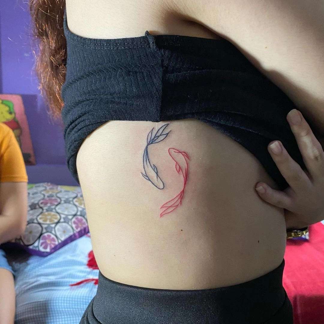 Фото тату золотая рыбка 07,12,2021 - №002 - goldfish tattoo - tattoo-photo.ru