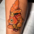 Фото тату золотая рыбка 07,12,2021 - №004 - goldfish tattoo - tattoo-photo.ru