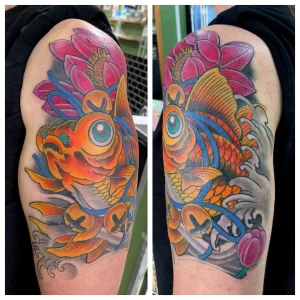 Фото тату золотая рыбка 07,12,2021 - №028 - goldfish tattoo - tattoo-photo.ru