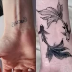 Фото тату золотая рыбка 07,12,2021 - №038 - goldfish tattoo - tattoo-photo.ru