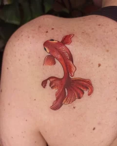 Фото тату золотая рыбка 07,12,2021 - №044 - goldfish tattoo - tattoo-photo.ru