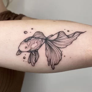 Фото тату золотая рыбка 07,12,2021 - №054 - goldfish tattoo - tattoo-photo.ru