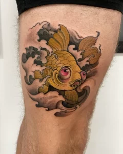 Фото тату золотая рыбка 07,12,2021 - №073 - goldfish tattoo - tattoo-photo.ru