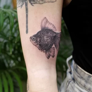 Фото тату золотая рыбка 07,12,2021 - №092 - goldfish tattoo - tattoo-photo.ru