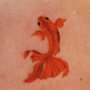 Фото тату золотая рыбка 07,12,2021 - №113 - goldfish tattoo - tattoo-photo.ru