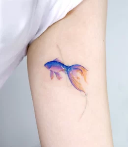 Фото тату золотая рыбка 07,12,2021 - №132 - goldfish tattoo - tattoo-photo.ru