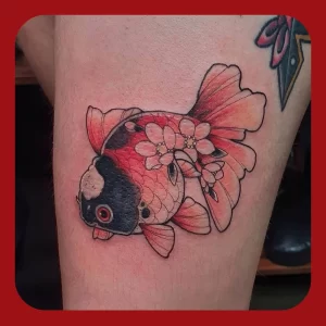 Фото тату золотая рыбка 07,12,2021 - №147 - goldfish tattoo - tattoo-photo.ru