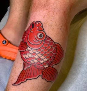 Фото тату золотая рыбка 07,12,2021 - №211 - goldfish tattoo - tattoo-photo.ru