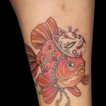 Фото тату золотая рыбка 07,12,2021 - №225 - goldfish tattoo - tattoo-photo.ru