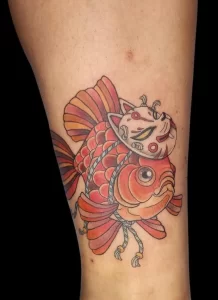 Фото тату золотая рыбка 07,12,2021 - №225 - goldfish tattoo - tattoo-photo.ru