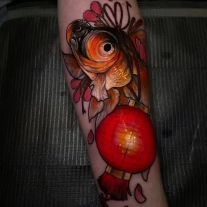 Фото тату золотая рыбка 07,12,2021 - №261 - goldfish tattoo - tattoo-photo.ru