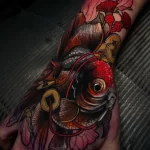 Фото тату золотая рыбка 07,12,2021 - №326 - goldfish tattoo - tattoo-photo.ru