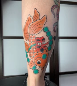 Фото тату золотая рыбка 07,12,2021 - №329 - goldfish tattoo - tattoo-photo.ru