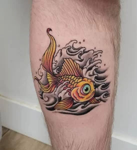 Фото тату золотая рыбка 07,12,2021 - №338 - goldfish tattoo - tattoo-photo.ru