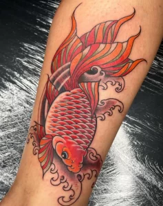 Фото тату золотая рыбка 07,12,2021 - №348 - goldfish tattoo - tattoo-photo.ru