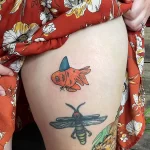 Фото тату золотая рыбка 07,12,2021 - №370 - goldfish tattoo - tattoo-photo.ru
