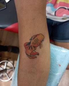 Фото тату золотая рыбка 07,12,2021 - №375 - goldfish tattoo - tattoo-photo.ru