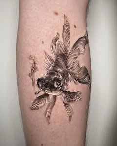 Фото тату золотая рыбка 07,12,2021 - №380 - goldfish tattoo - tattoo-photo.ru