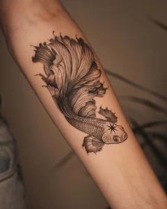 Фото тату золотая рыбка 07,12,2021 - №427 - goldfish tattoo - tattoo-photo.ru