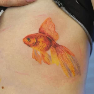 Фото тату золотая рыбка 07,12,2021 - №434 - goldfish tattoo - tattoo-photo.ru