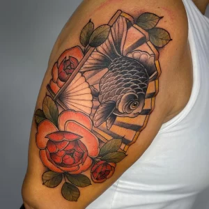 Фото тату золотая рыбка 07,12,2021 - №461 - goldfish tattoo - tattoo-photo.ru