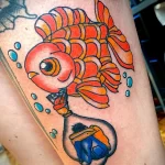 Фото тату золотая рыбка 07,12,2021 - №463 - goldfish tattoo - tattoo-photo.ru