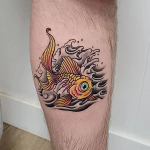 Фото тату золотая рыбка 07,12,2021 - №467 - goldfish tattoo - tattoo-photo.ru