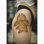 Фото тату золотая рыбка 07,12,2021 - №475 - goldfish tattoo - tattoo-photo.ru
