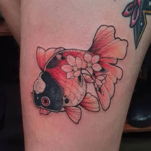 Фото тату золотая рыбка 07,12,2021 - №480 - goldfish tattoo - tattoo-photo.ru