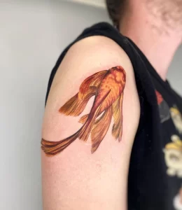 Фото тату золотая рыбка 07,12,2021 - №504 - goldfish tattoo - tattoo-photo.ru