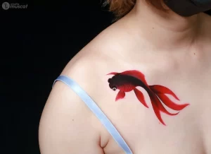 Фото тату золотая рыбка 07,12,2021 - №566 - goldfish tattoo - tattoo-photo.ru