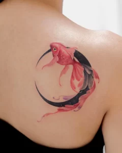 Фото тату золотая рыбка 07,12,2021 - №592 - goldfish tattoo - tattoo-photo.ru