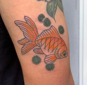 Фото тату золотая рыбка 07,12,2021 - №605 - goldfish tattoo - tattoo-photo.ru