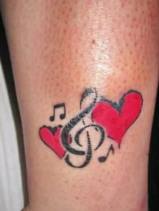 Фото два сердца тату 02.01.22 №0006 - tattoo heart - tattoo-photo.ru