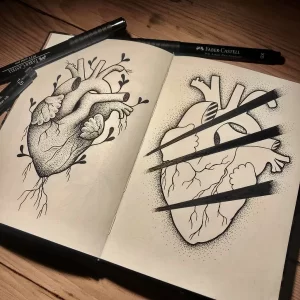 Фото рисунка тату сердце 02.01.22 №0360 - drawing tattoo heart - tattoo-photo.ru