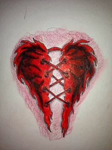 Фото тату разбитое сердце 02.01.22 №0005 - tattoo heart - tattoo-photo.ru