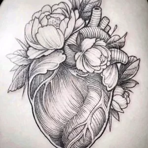 Фото тату сердце из цветов 02.01.22 №0013 - tattoo heart - tattoo-photo.ru