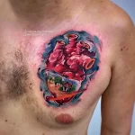 Фото тату сердце на груди 02.01.22 №0019 - tattoo heart - tattoo-photo.ru