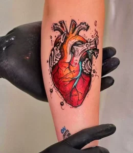 Фото тату сердце на шее 02.01.22 №0020 - tattoo heart - tattoo-photo.ru