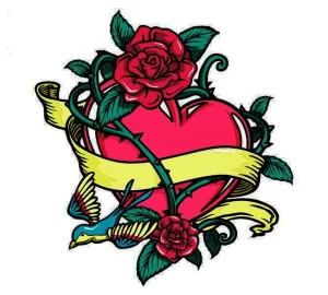 Фото тату сердце олд скул 02.01.22 №0003 - tattoo heart - tattoo-photo.ru