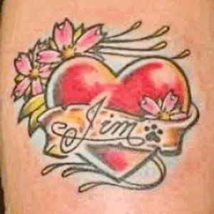 Фото тату сердце с именем 02.01.22 №0004 - tattoo heart - tattoo-photo.ru