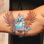 Фото тату сердце с крыльями 02.01.22 №0008 - tattoo heart - tattoo-photo.ru