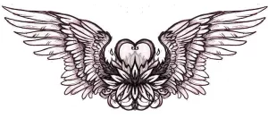 Фото тату сердце с крыльями 02.01.22 №0017 - tattoo heart - tattoo-photo.ru