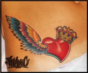 Фото тату сердце с крыльями 02.01.22 №0031 - tattoo heart - tattoo-photo.ru