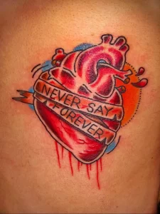 Фото тату сердце цветное 02.01.22 №0006 - tattoo heart - tattoo-photo.ru